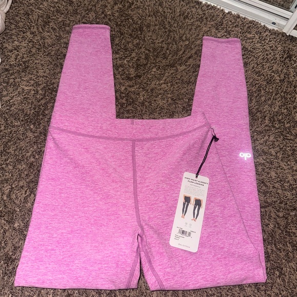 NWT ALO Yoga Alosoft High Waist Flow Legging S Pink Lavender Heather - Picture 3 of 5